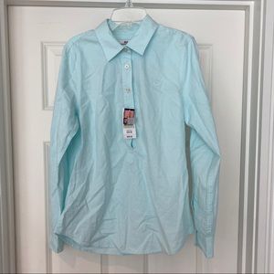NWT Vineyard Vines Blue Oxford Popover Size 4